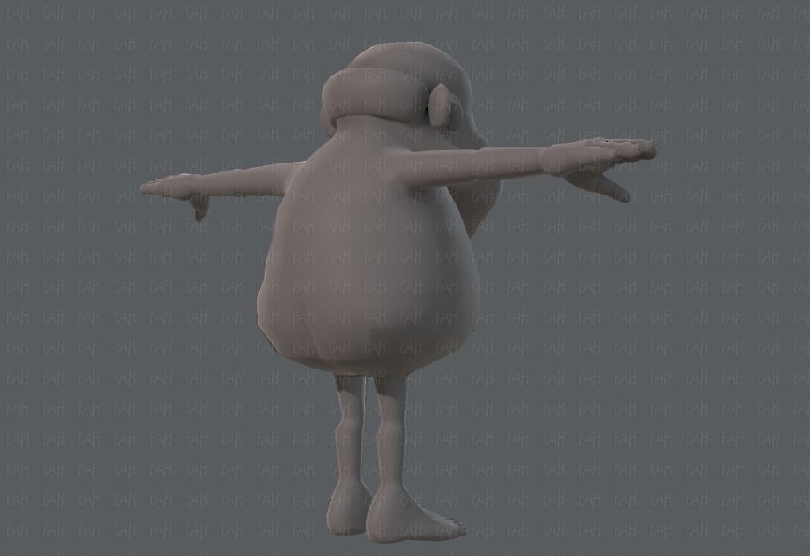 Base mesh old man character V02 Low-poly 3D model_4