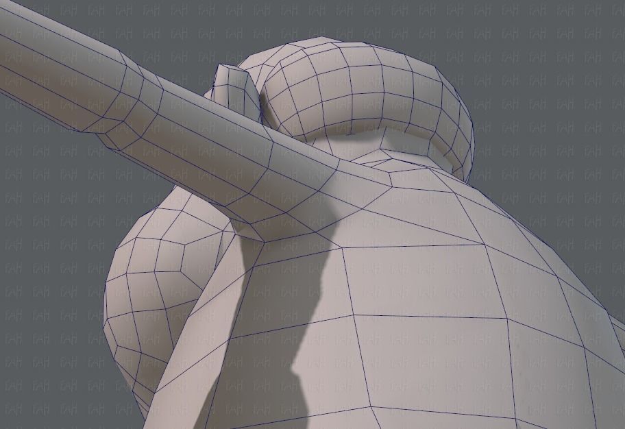 Base mesh old man character V02 Low-poly 3D model_46