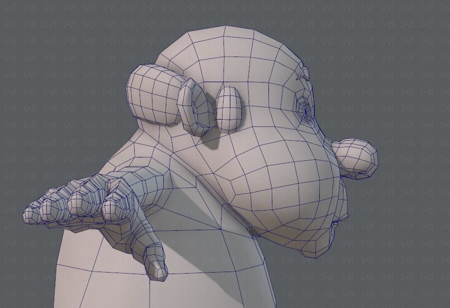 Base mesh old man character V02 Low-poly 3D model_27