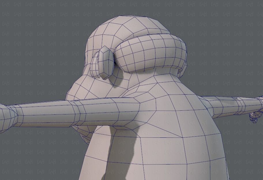 Base mesh old man character V02 Low-poly 3D model_30