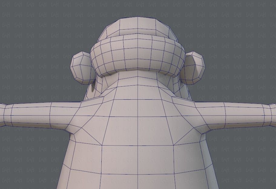 Base mesh old man character V02 Low-poly 3D model_29