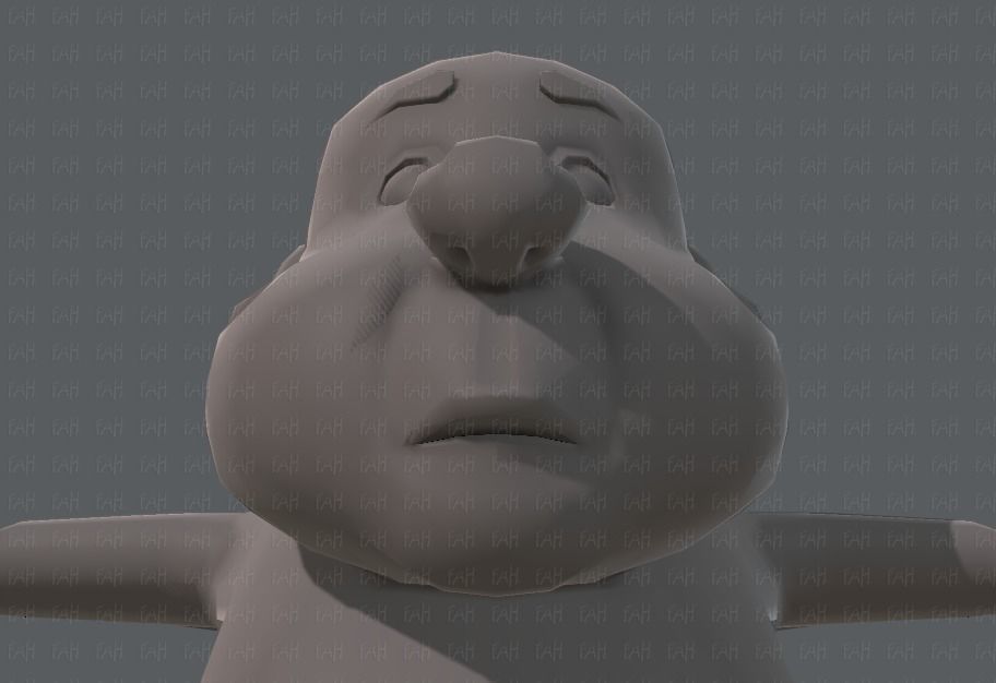 Base mesh old man character V02 Low-poly 3D model_33