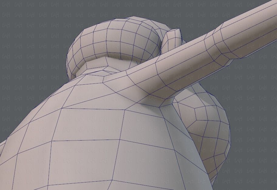 Base mesh old man character V02 Low-poly 3D model_44