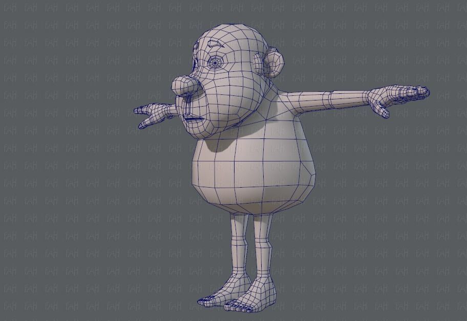 Base mesh old man character V02 Low-poly 3D model_16