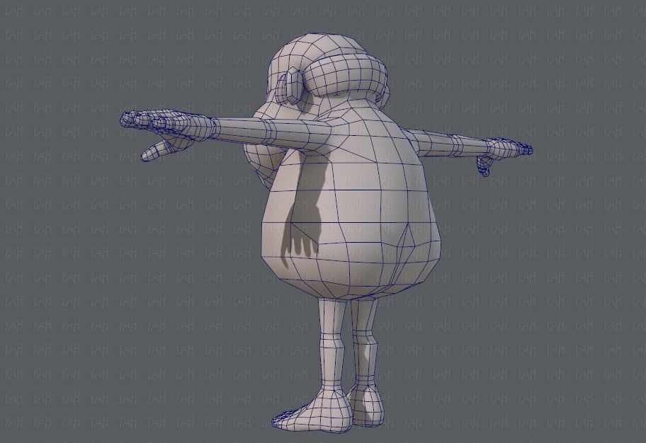 Base mesh old man character V02 Low-poly 3D model_14