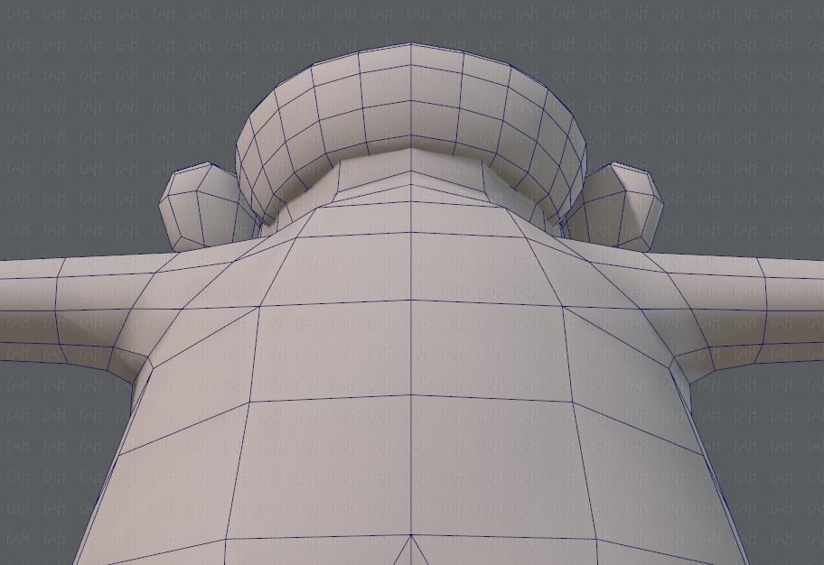 Base mesh old man character V02 Low-poly 3D model_45