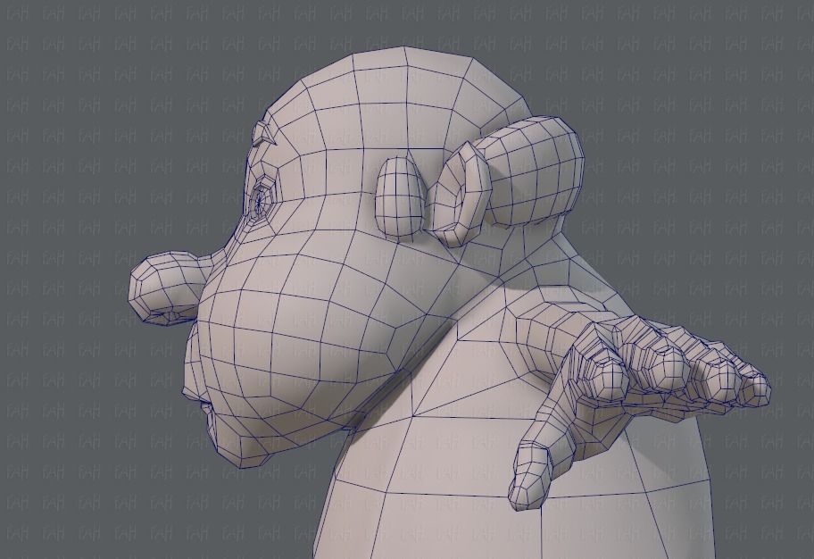 Base mesh old man character V02 Low-poly 3D model_31