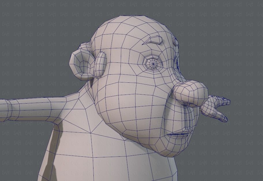 Base mesh old man character V02 Low-poly 3D model_26