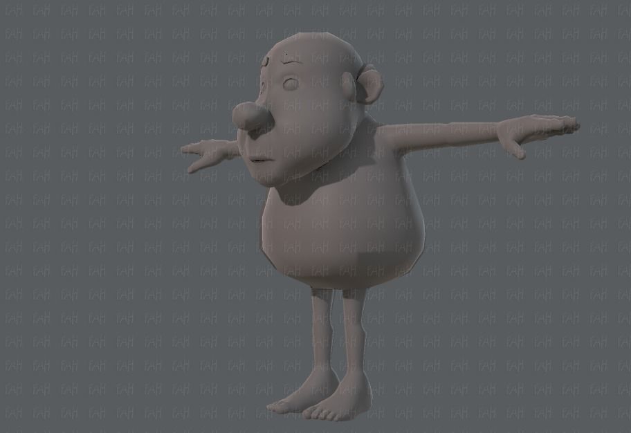 Base mesh old man character V02 Low-poly 3D model_8