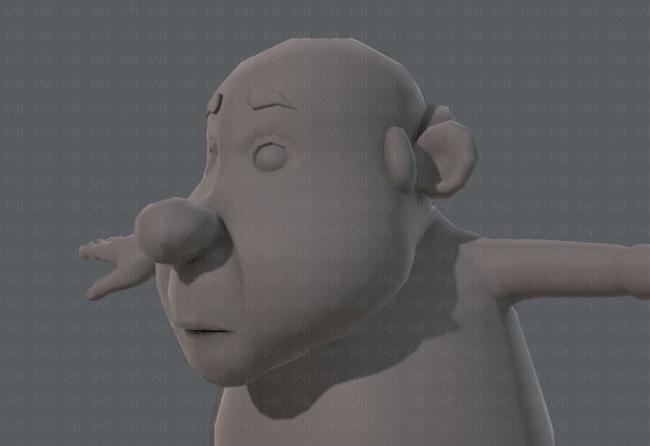 Base mesh old man character V02 Low-poly 3D model_24