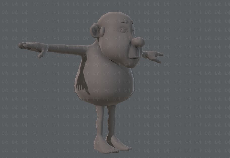 Base mesh old man character V02 Low-poly 3D model_2