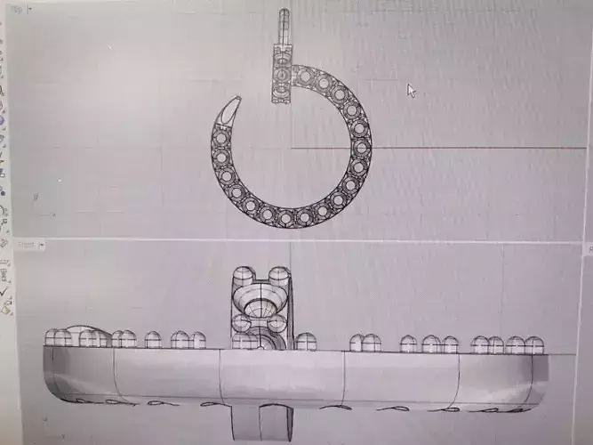 3d model jewelry chain on computer screen