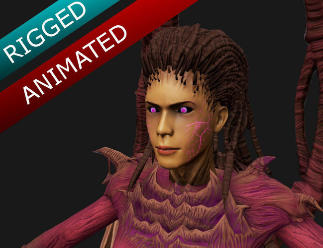 Kerrigan - Low Poly - Rigged - PBR Low-poly 3D model