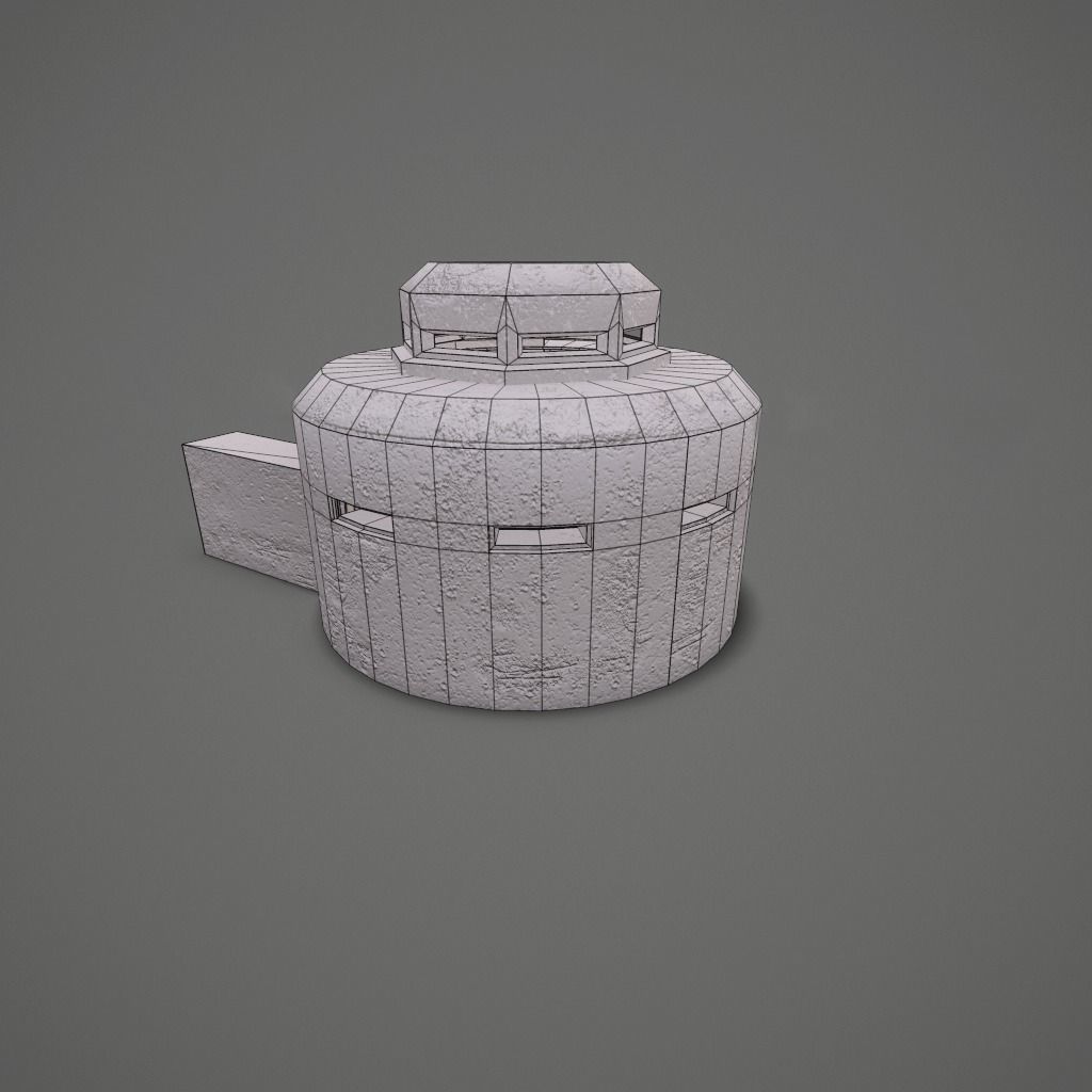 WW II OldBunker Low-poly 3D model_12