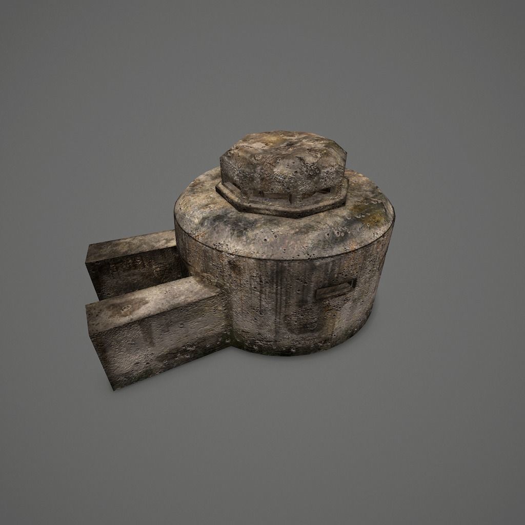 WW II OldBunker Low-poly 3D model_5