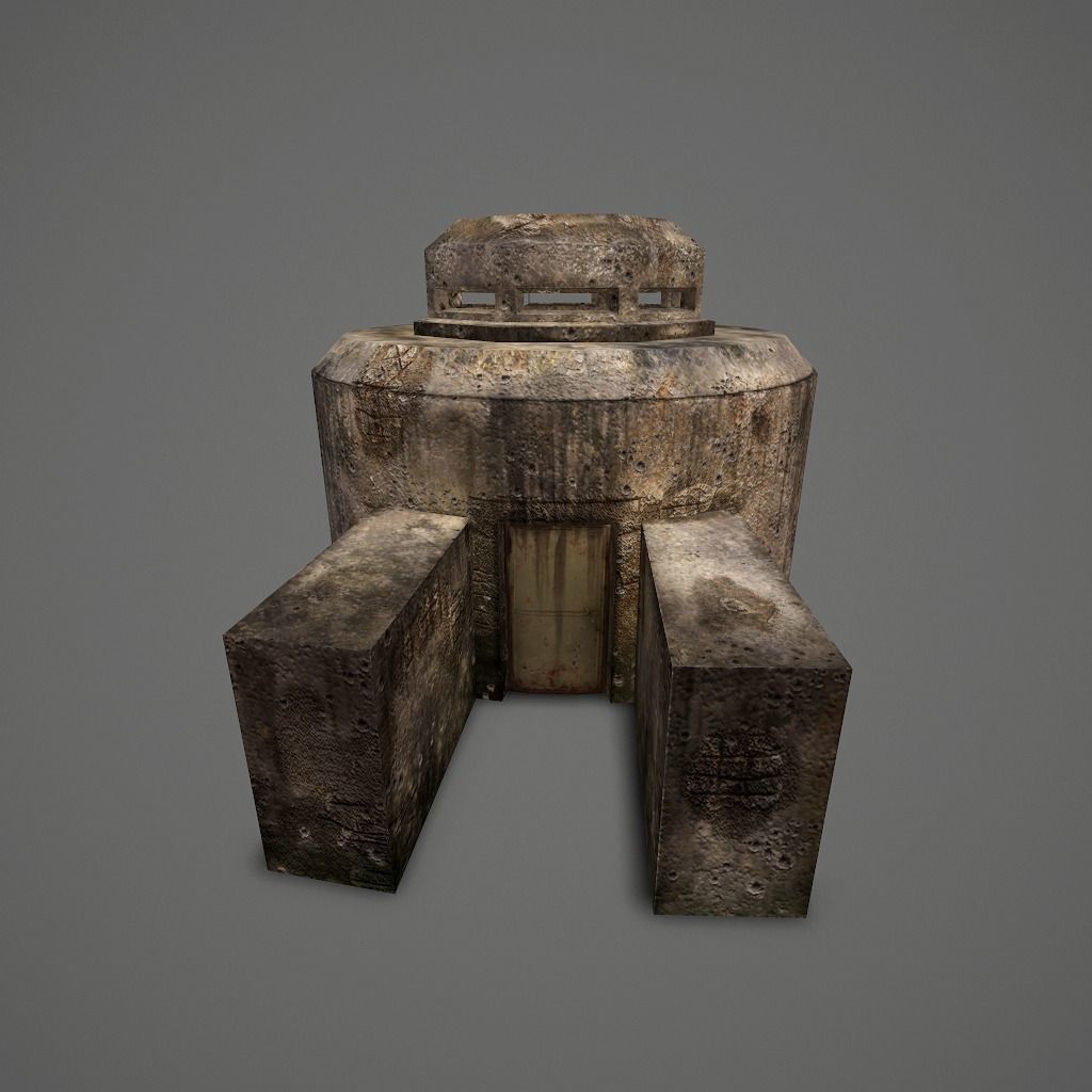WW II OldBunker Low-poly 3D model_8