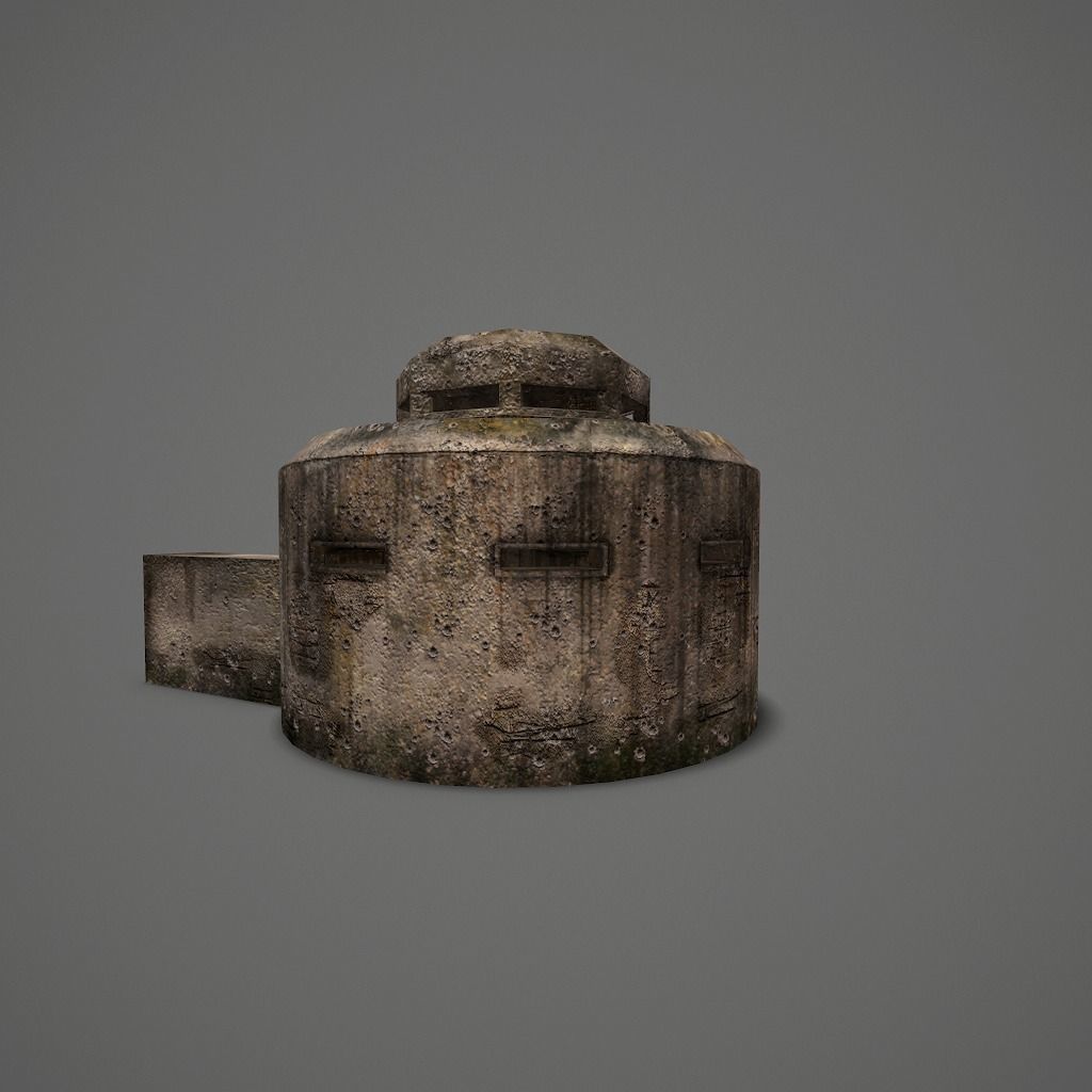 WW II OldBunker Low-poly 3D model_2