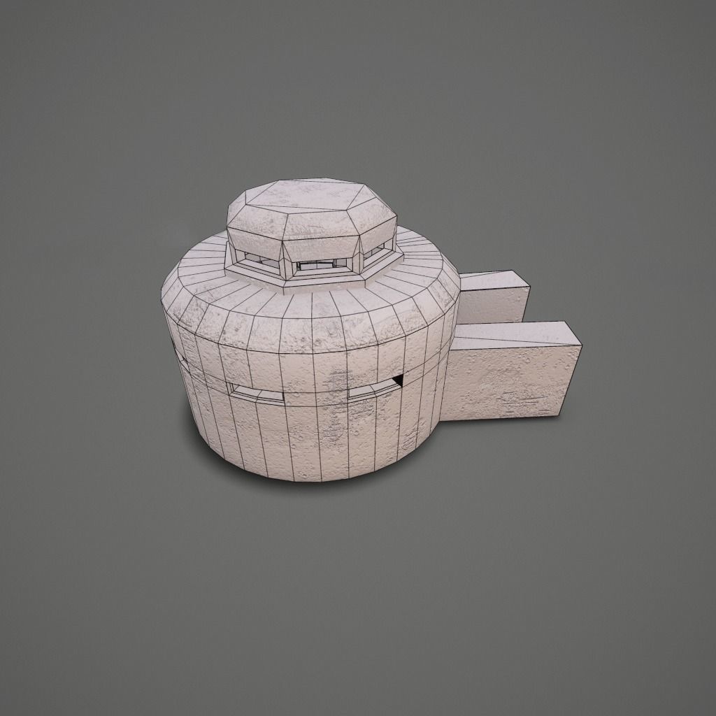 WW II OldBunker Low-poly 3D model_13