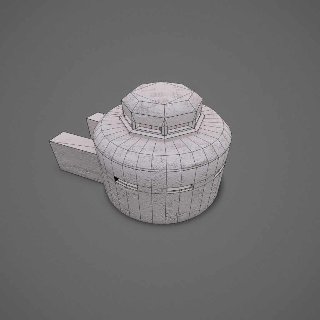 WW II OldBunker Low-poly 3D model_11
