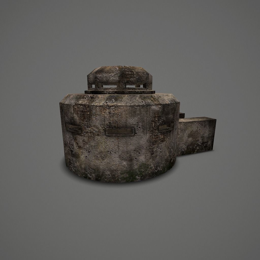 WW II OldBunker Low-poly 3D model_6