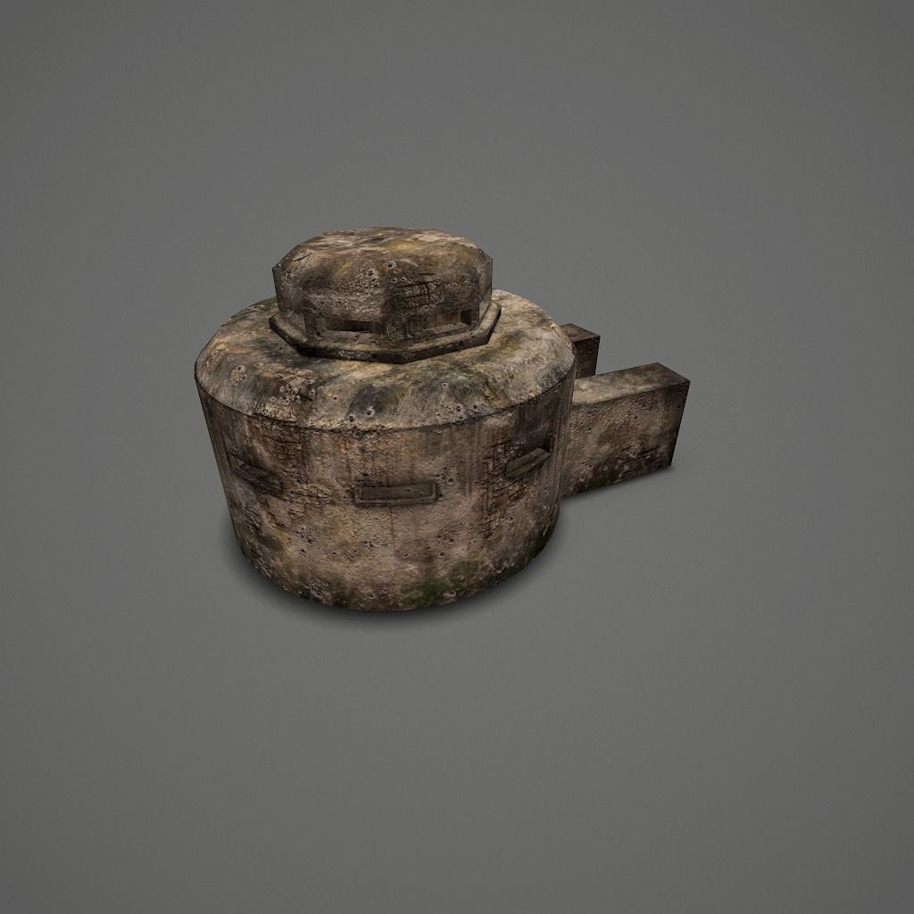 WW II OldBunker Low-poly 3D model_0