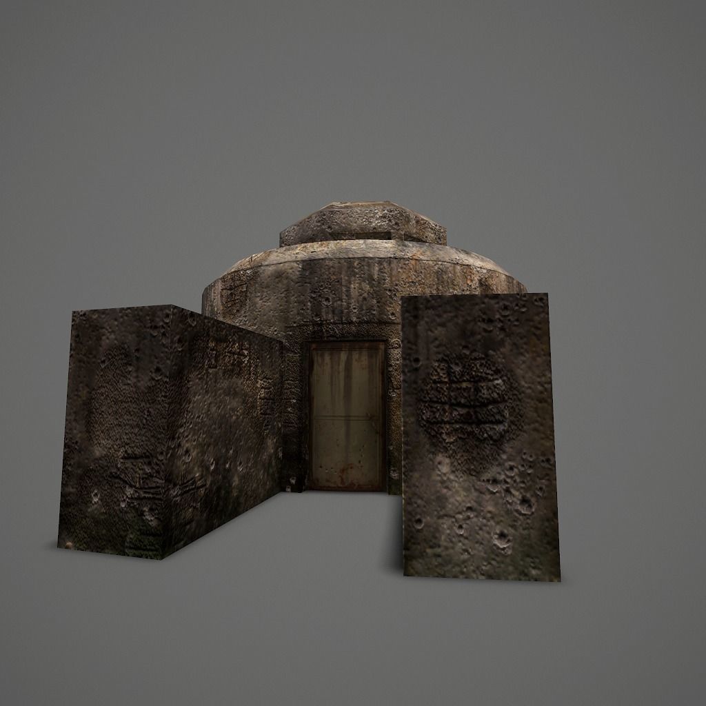 WW II OldBunker Low-poly 3D model_7