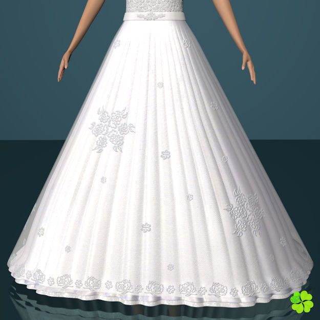 Wedding dress low poly Low-poly 3D model_8