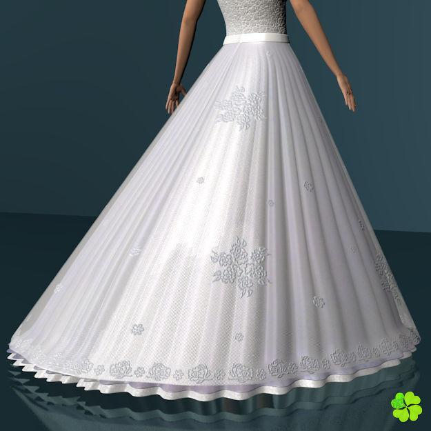 Wedding dress low poly Low-poly 3D model_21