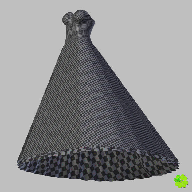 Wedding dress low poly Low-poly 3D model_46