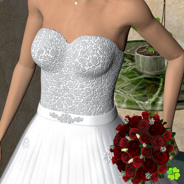 Wedding dress low poly Low-poly 3D model_15