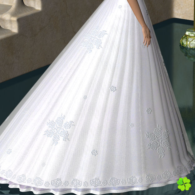 Wedding dress low poly Low-poly 3D model_4
