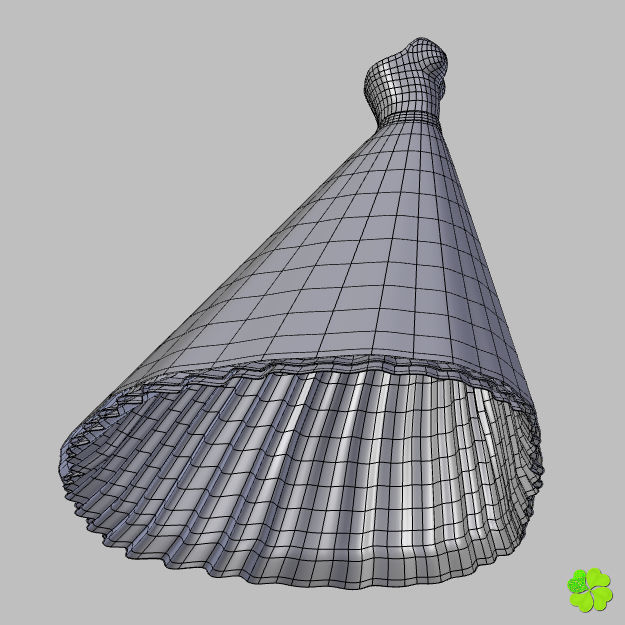 Wedding dress low poly Low-poly 3D model_35