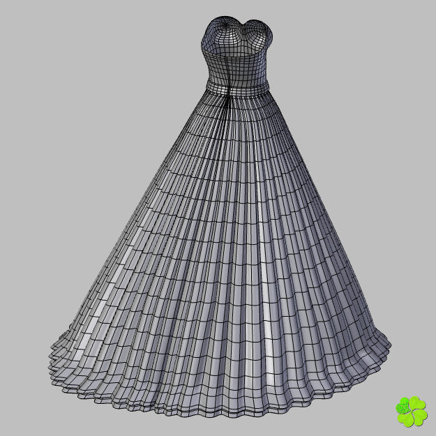 Wedding dress low poly Low-poly 3D model_31