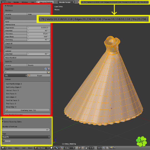 Wedding dress low poly Low-poly 3D model_43