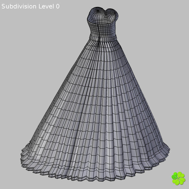 Wedding dress low poly Low-poly 3D model_32