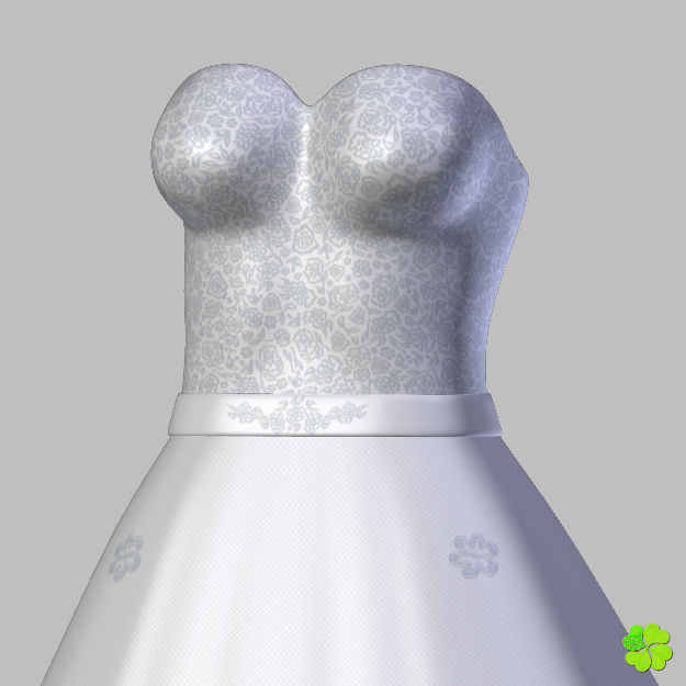 Wedding dress low poly Low-poly 3D model_41