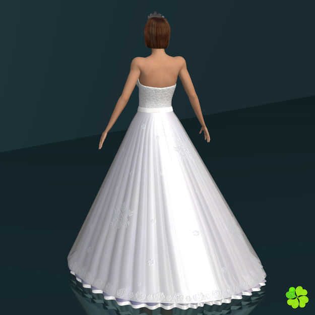 Wedding dress low poly Low-poly 3D model_13