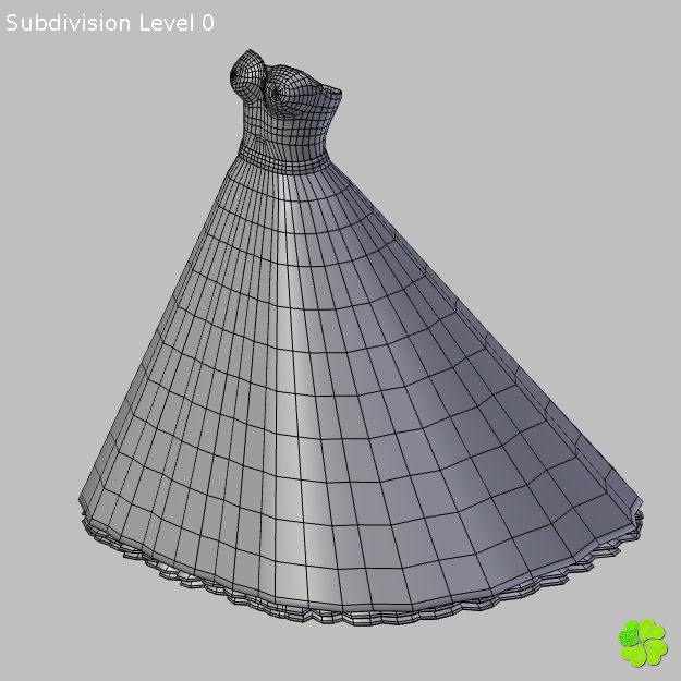 Wedding dress low poly Low-poly 3D model_28