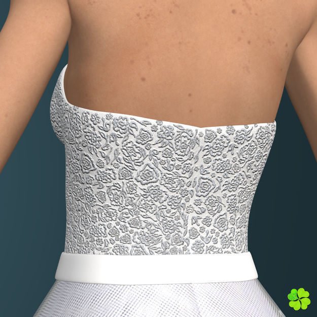 Wedding dress low poly Low-poly 3D model_7