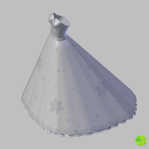 Wedding dress low poly Low-poly 3D model_39