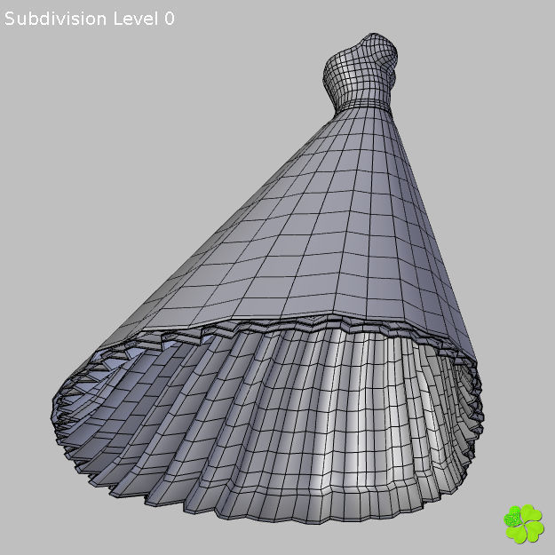 Wedding dress low poly Low-poly 3D model_36