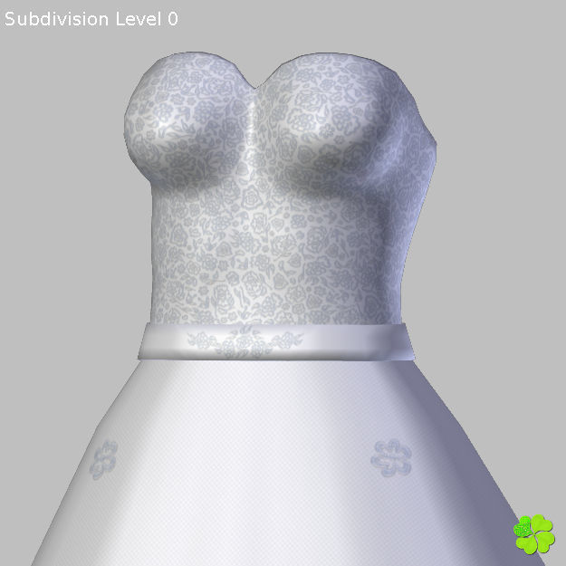 Wedding dress low poly Low-poly 3D model_42