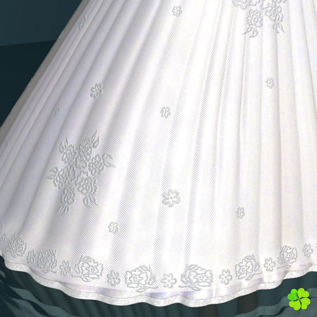 Wedding dress low poly Low-poly 3D model_6