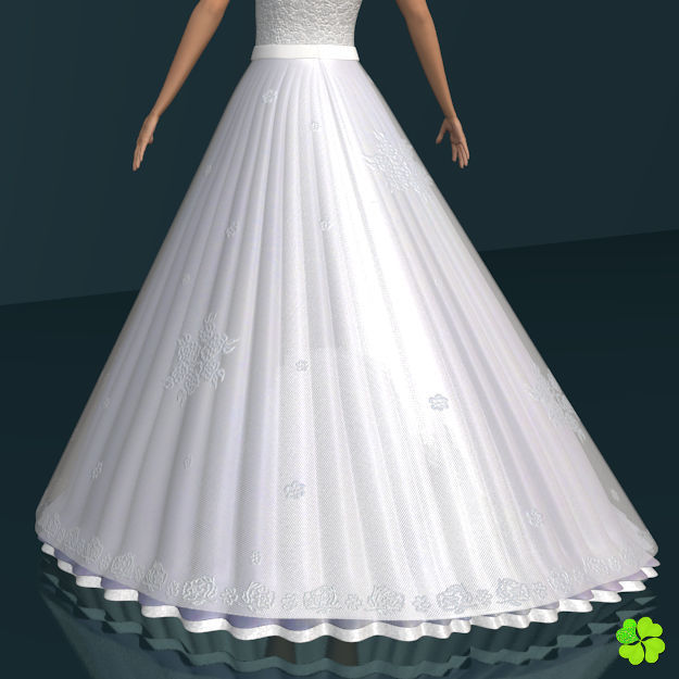 Wedding dress low poly Low-poly 3D model_24