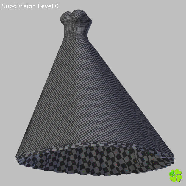 Wedding dress low poly Low-poly 3D model_47