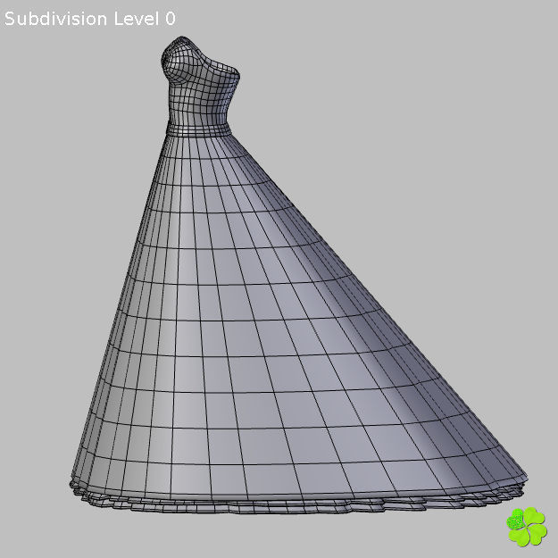 Wedding dress low poly Low-poly 3D model_38