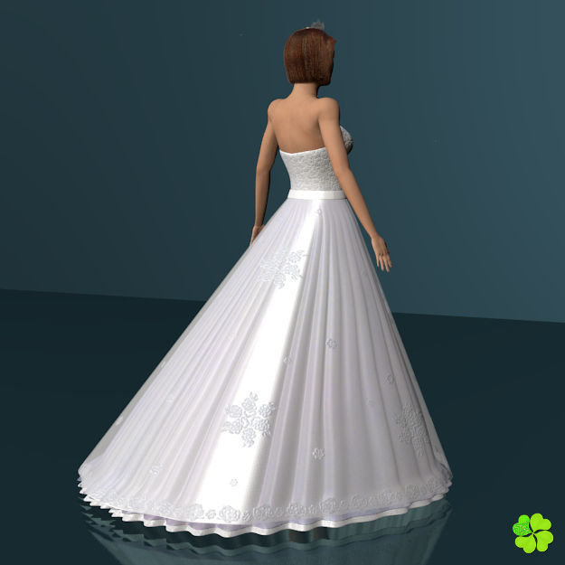 Wedding dress low poly Low-poly 3D model_25