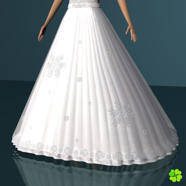 Wedding dress low poly Low-poly 3D model_18