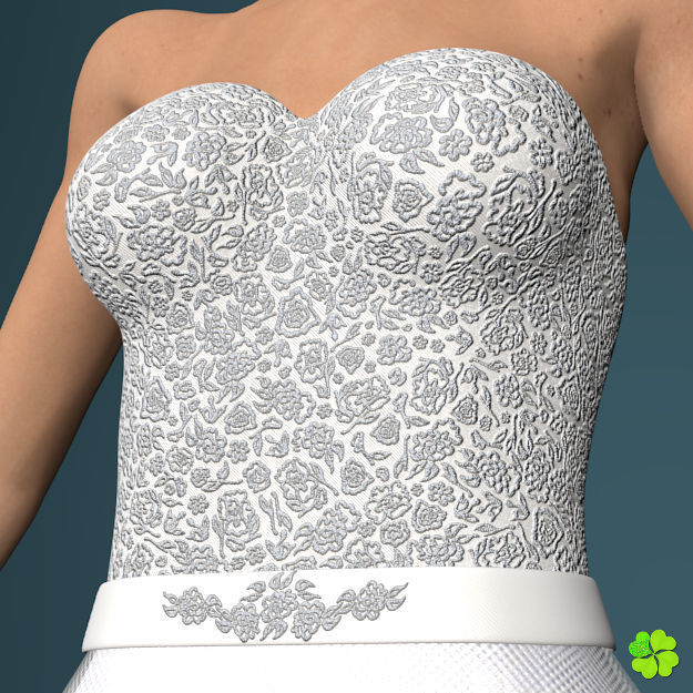 Wedding dress low poly Low-poly 3D model_22