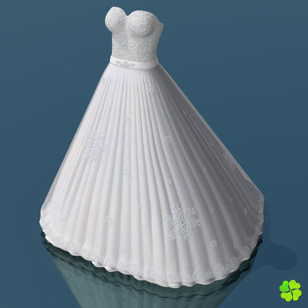 Wedding dress low poly Low-poly 3D model_26
